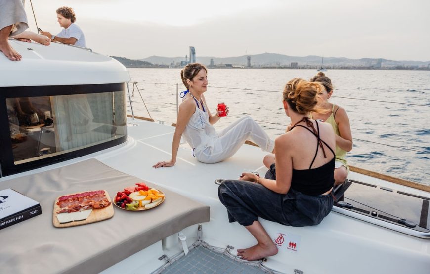 Private Catamaran Cruise in Barcelona with Cava and Swim Stop