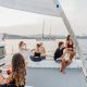 Croisière privée en catamaran au départ de Marina Vela à Barcelone avec cava planche de charcuterie et baignade en Méditerranée