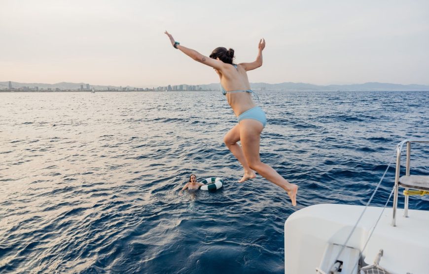 Private Catamaran Cruise in Barcelona with Cava and Swim Stop